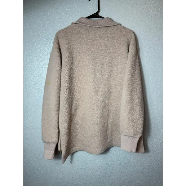 Varley Wallace Half-Zip Fleece‎ Pullover Blush Tan Teddy Sherpa Size Small - Image 3