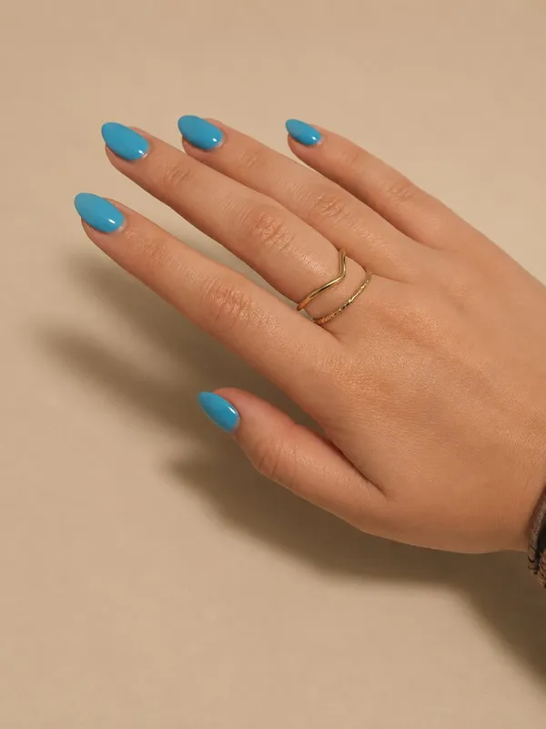 Simple & Dainty 14K Gold Filled Ring Set Size 6 - Image 4