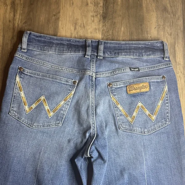 Wrangler Western Dark Blue Bootcut Denim Jeans with Embroidery - Image 7