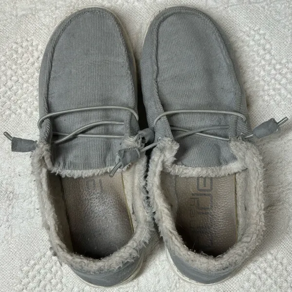 Hey Dude Size 9 Wendy Corduroy Grey Slip On Shoes - Image 5