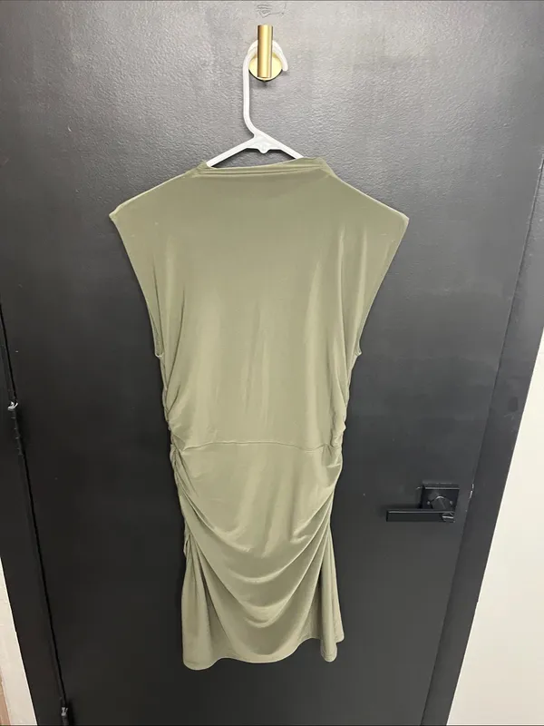 Aritzia Boulevard Olive Green Mini Dress - Image 3