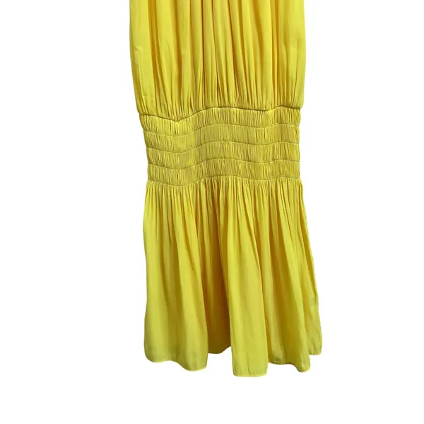 Ramy Brook Paris Blouson Yellow mini Dress Sleeveless Smocked size Medium $345‎ - Image 5