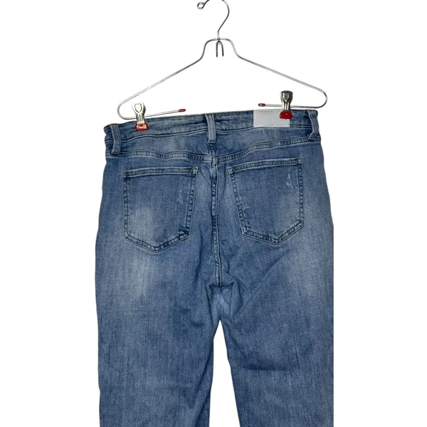 Pistola Women's Jeans Straight Leg Distressed‎ Raw Hem Stonewash Denim Size 28 - Image 9