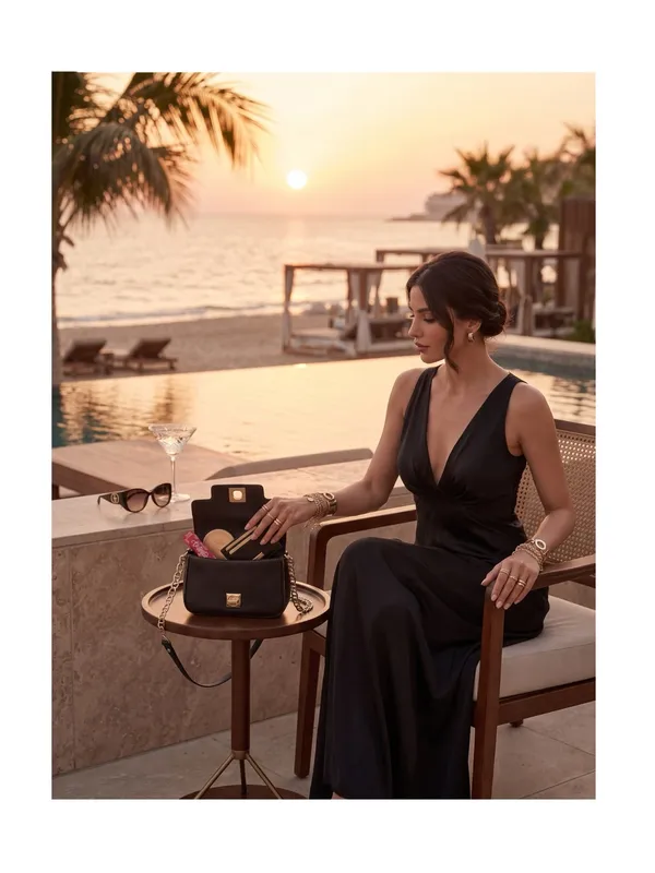 Kate Spade  Iconic Turnlock Gold Chain Handle Mini Bag Handbag  Black Leather - Image 15