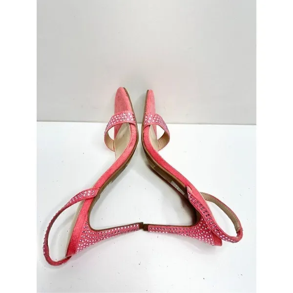 Marc Fisher Betila Pink Rhinestone Slingback Stiletto Sandals Womens 7.5 M‎ - Image 7