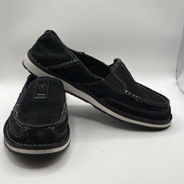 Ariat Crusier Womens Size 7.5B Black Suede Mocassin Boat Loafers Shoes 10027355 - Image 6