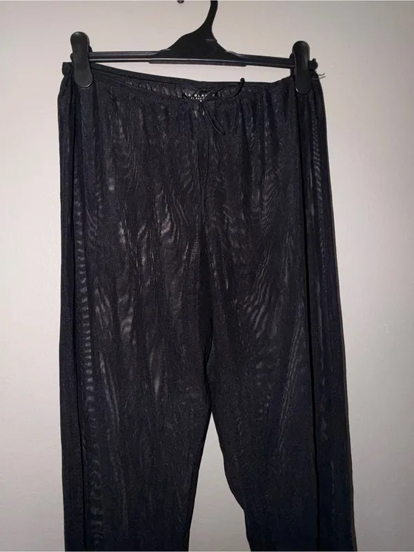 La Blanca Black Sheer Swim Coverup Pants with Drawstring Waist - Image 3