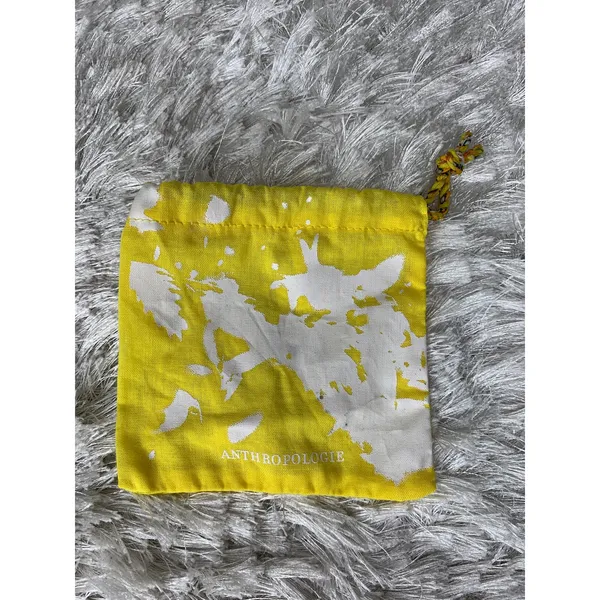Anthropologie Yellow Jewelry Bag Storage Travel Collectible - Image 2