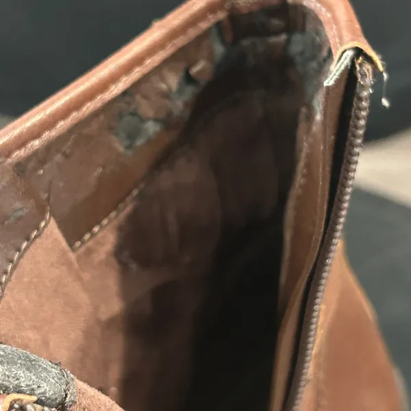 Guess Brown Leather Ankle Boots with Gold Buckle lace up. Read description. - Image 6