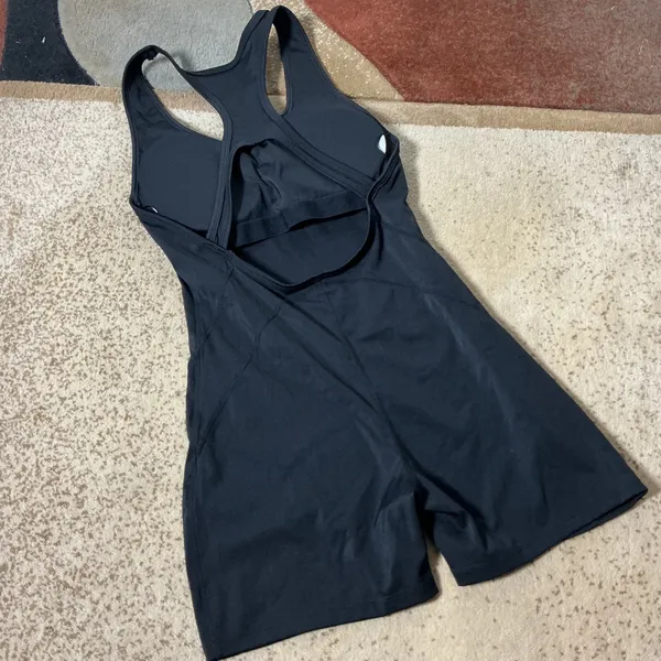 Bucked Up Logo Athletic Racerback Romper Womens Small Black Performance Bodysuit - Image 4