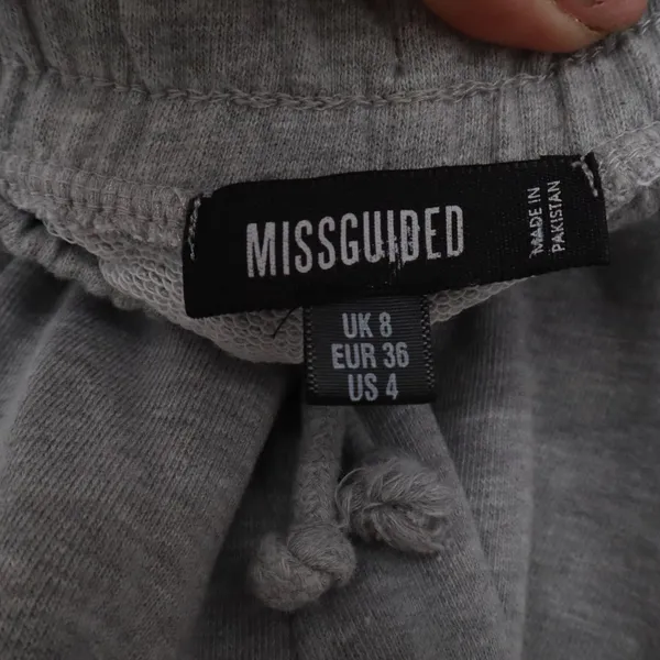 Missguided Women's Heather Grey Sweat Shorts Dolphin Hem Drawstring Size 4 - Image 2