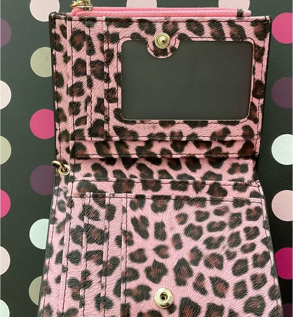 Leopard Pink Small Bifold Slim Mini Wallet - Image 5