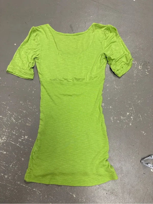 Derek Heart Y2K Lime Green Babydoll Coquette Hannah Montana Shirt Womens Small - Image 7