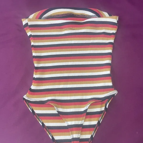 OUT FROM UNDER mj Tube Bodysuit Striped / Ribbed Small S - Image 4