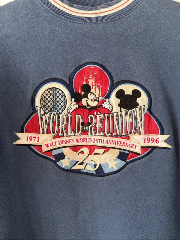 Vintage Mickey Inc Sweatshirt Size Small 1996 Disney World 25th Anniversary Blue - Image 2
