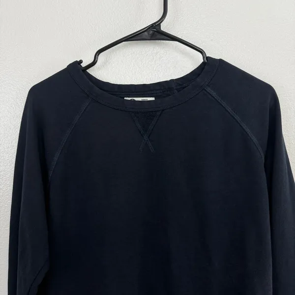 American Giant Sweatshirt Womens Medium Black Raglan Crew Neck Made in USA - Image 2