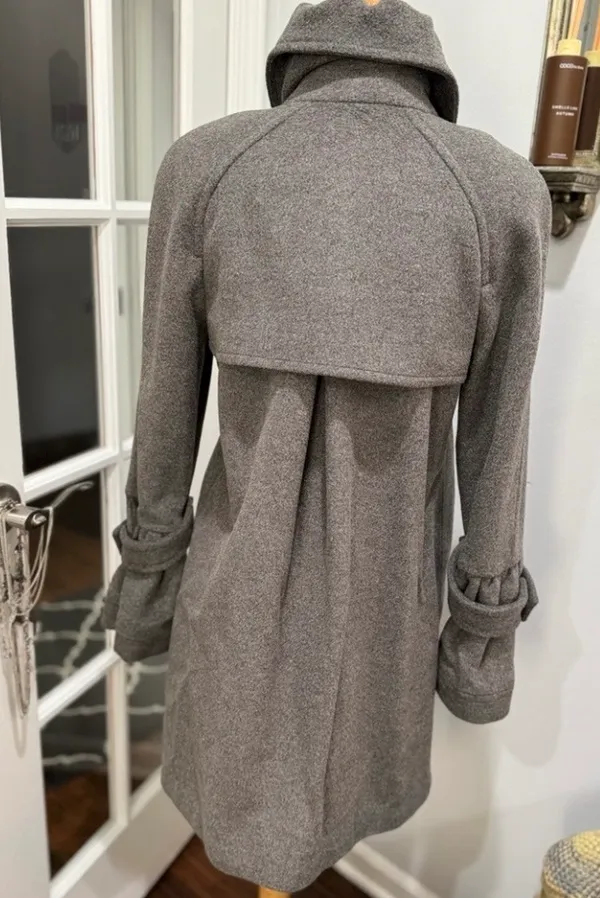 Vintage Via Spiga Gray Double Breasted Wool Pea Coat - Image 8