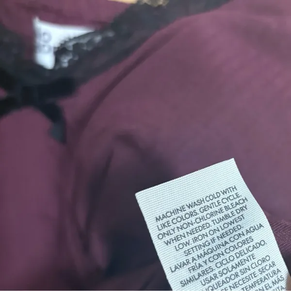 No Boundaries Burgundy‎ Lace Trim Cami Size Large - Image 6