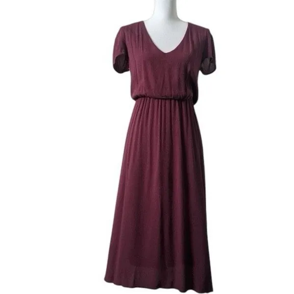 ✨WAYF Blouson Midi Burgundy Sz Medium Dress✨ - Image 3