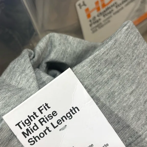 Nike Tight fit mid rise short length biker shorts small grey white NWT New - Image 8