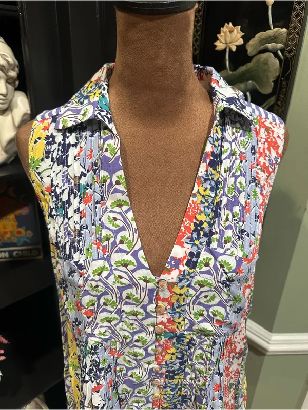 Maeve by Anthropologie Floral Sleeveless Button‑Down Blouse – Size XS - Image 2