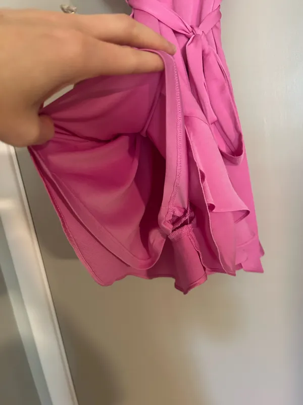 Express Hot Pink Ruffle Romper - Image 3