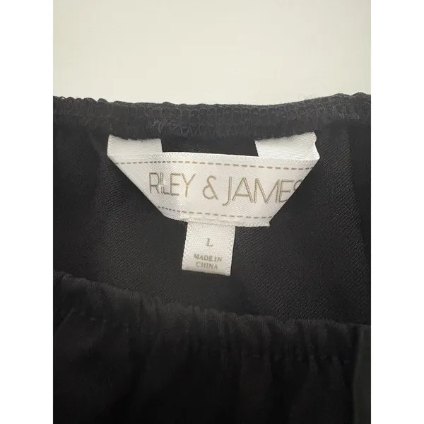 Riley & James Milkmaid Top Size Large Black Bows Puff Sleeve Whimsigoth Fairy - Image 5