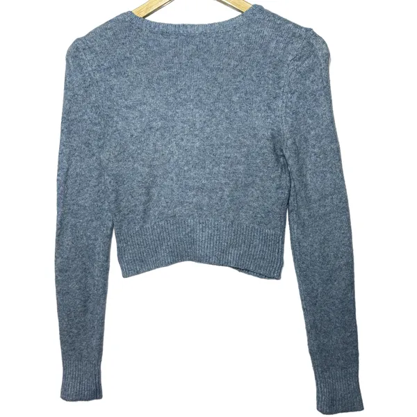 Abercrombie & Fitch Soft AF Blue Knit Crew Long Sleeve Cardigan Sweater Size XS - Image 3