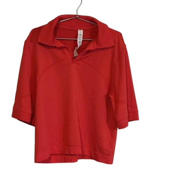 Lululemon‎ Swiftly Tech Short Sleeve Polo Red 0 Women Activewear Golf Tennis - Image 2
