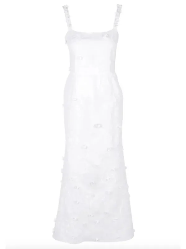 Fanm Mon Alexandra Embroidered Maxi Dress White Womens Size XXS - Image 11