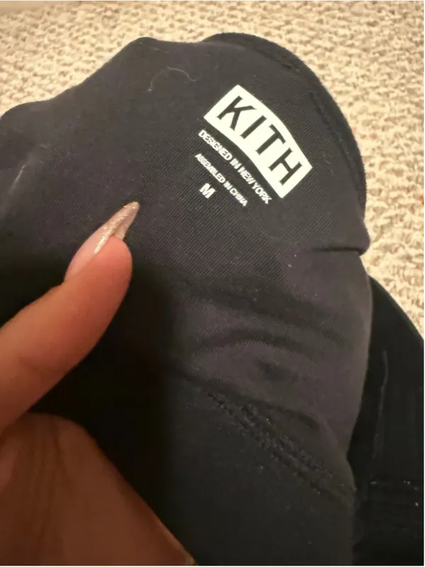 KITH Laila Double Scoop Black Sport Lounge Bra Logo Tape- Size Medium - Image 11