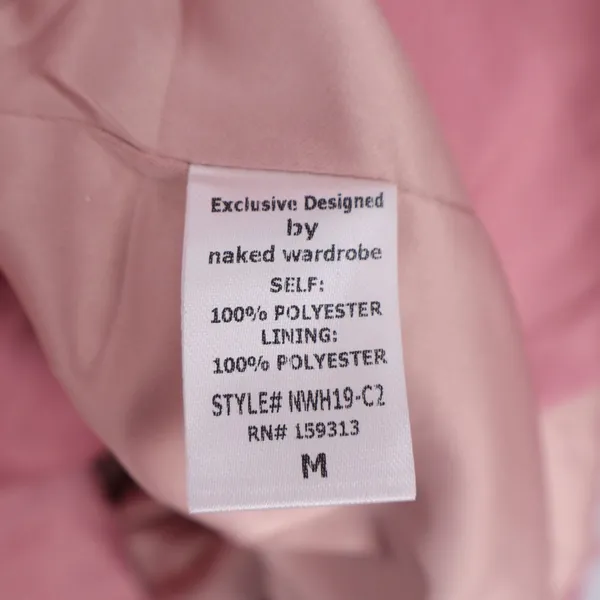 Naked Wardrobe The Statement Blush Pink Feather Trim Pearl Duster Robe M - Image 6