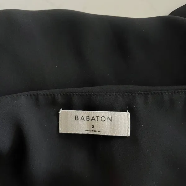 BABATON ARITZIA Women's Mortensen Black 3/4 Sleeve Oversized Blouse Size 2 (S) - Image 4