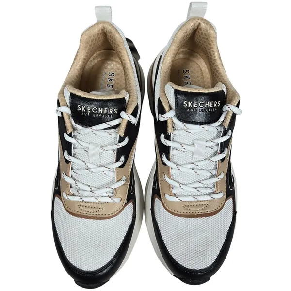 Skechers Hazel Fashion Gal Black White‎ Tan Women's Lace Up Sneakers Size 7.5 - Image 2