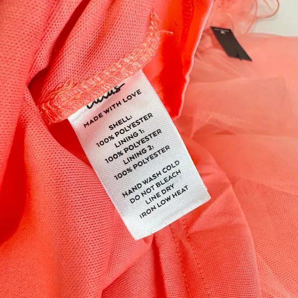 Lulus Tulle For Love Coral Pink Mesh Tulle Tiered Ruffled Maxi Dress Medium NWT - Image 12
