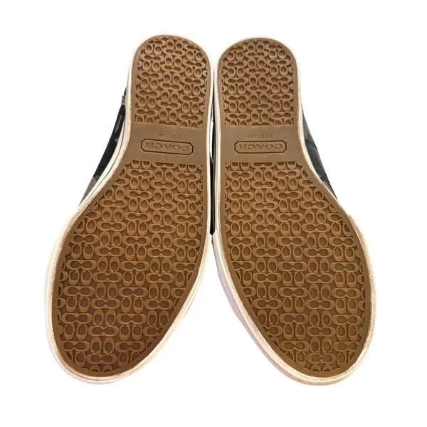 Coach Signature C Monogram Low Top Sneakers Black Grey Canvas Women Size 5‎ logo - Image 6