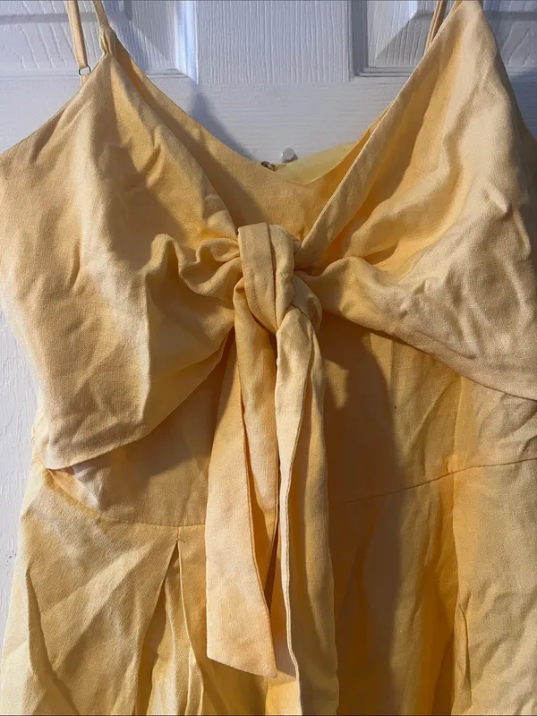After Market Yellow Tie-Front Short Romper - Image 2