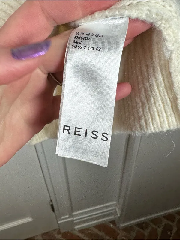 REISS Cream Safia Zippered Neck‎ Pullover Sweater wool alpaca size XS - Image 6