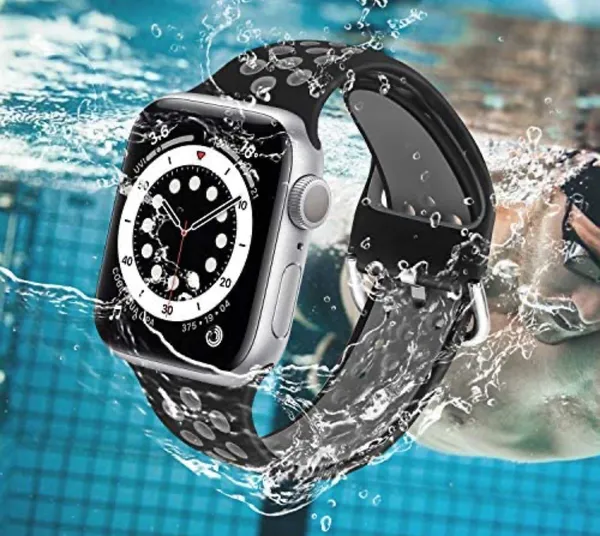 Silicone Sports Bands Replacement Compatible with Apple Watch 38mm/40mm M/L - Image 2