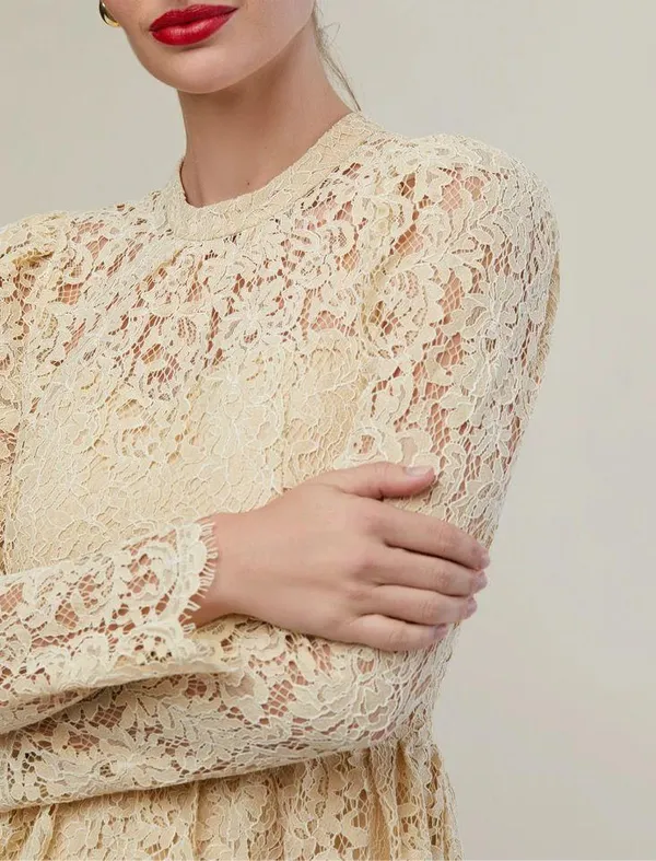 Rachel Parcell Metallic Lace Mini Dress - Image 2