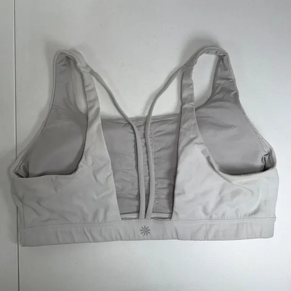 Athleta L Sports Bra Exhale A-C White Low Impact Support Soft Yoga Active 486376 - Image 4