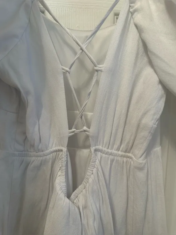 Altar’d State White Puff-Sleeve Maxi Dress - Image 9