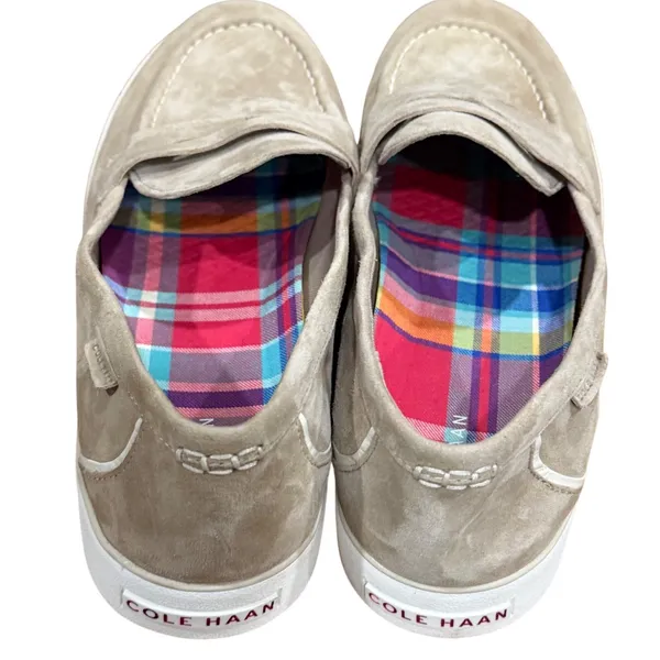 Cole‎ Haan Nantucket 2.0 Penny Loafers Womens 10.5 Beige Suede Light Academia - Image 9