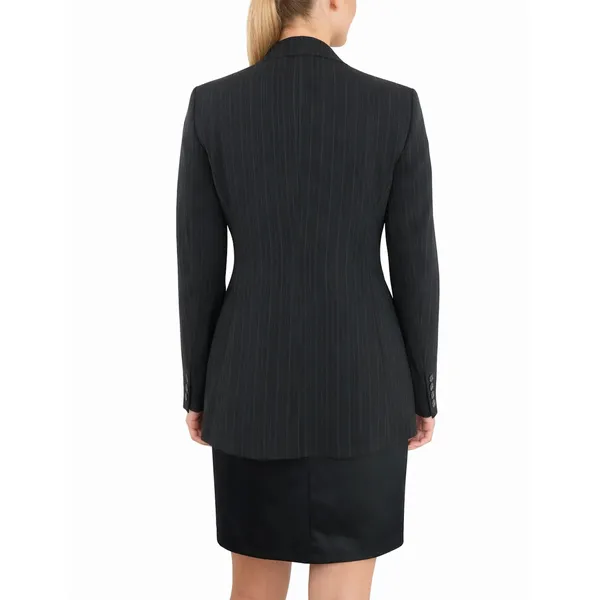 Anne Klein Black Pinstripe Blazer Formal Corpcore Small - Image 2