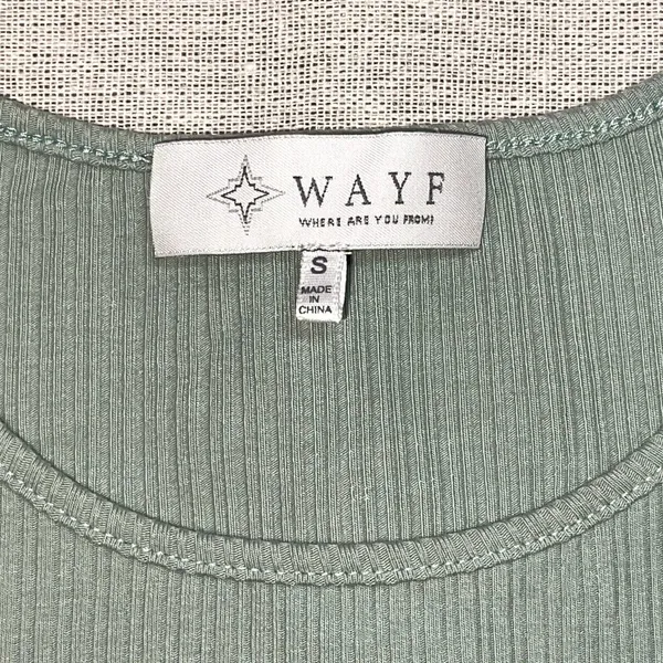 WAYF | Sage Green Short Ribbed Crop Top | Small - Image 4
