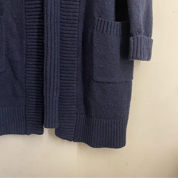 Boden Wool Alpaca Blend Open Front Cardigan Sweater Jacket Coatigan Navy size S - Image 8