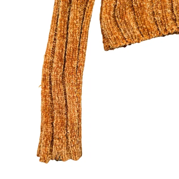 Yellow Crop Chenille Ribbed Y2K Favlux Vintage‎ Academia Cozy Sweater Small - Image 9