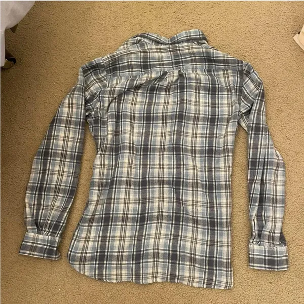 Blue Plaid Button-Up Shirt - Image 2