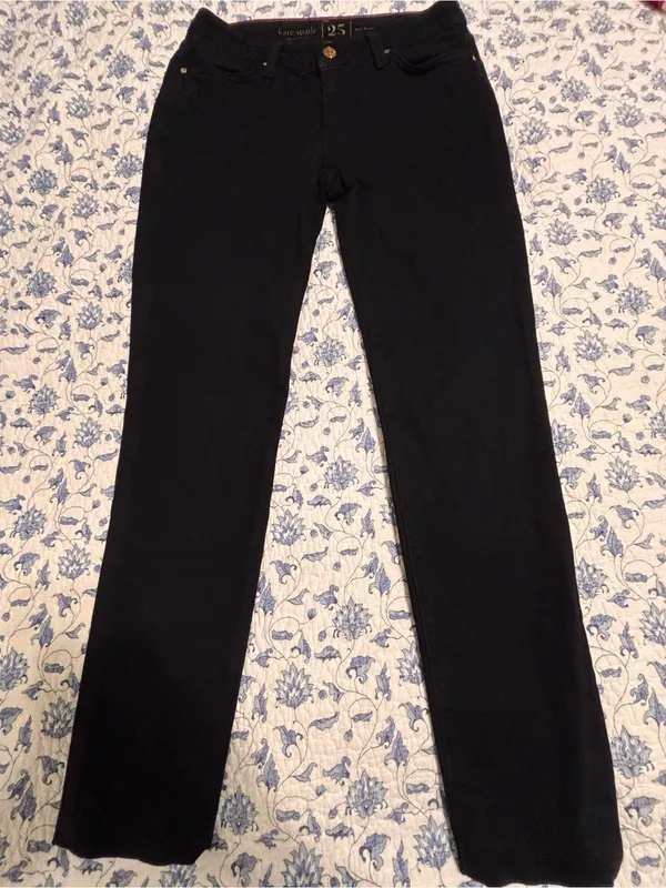 Late Spade womens 25 Black denim skinny jeans Broome Street model - Image 3