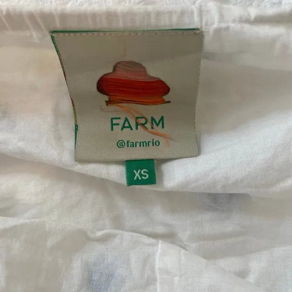 Farm Rio Blue Flowers Crop Top Womens Sz Small Long Sleeve Embroidered Cotton - Image 5